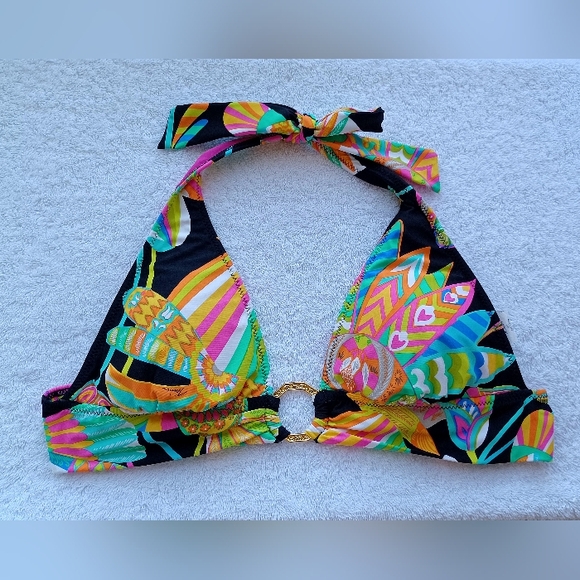 Trina Turk Tahitian Halter Bikini Top, Size 8 - Picture 1 of 10